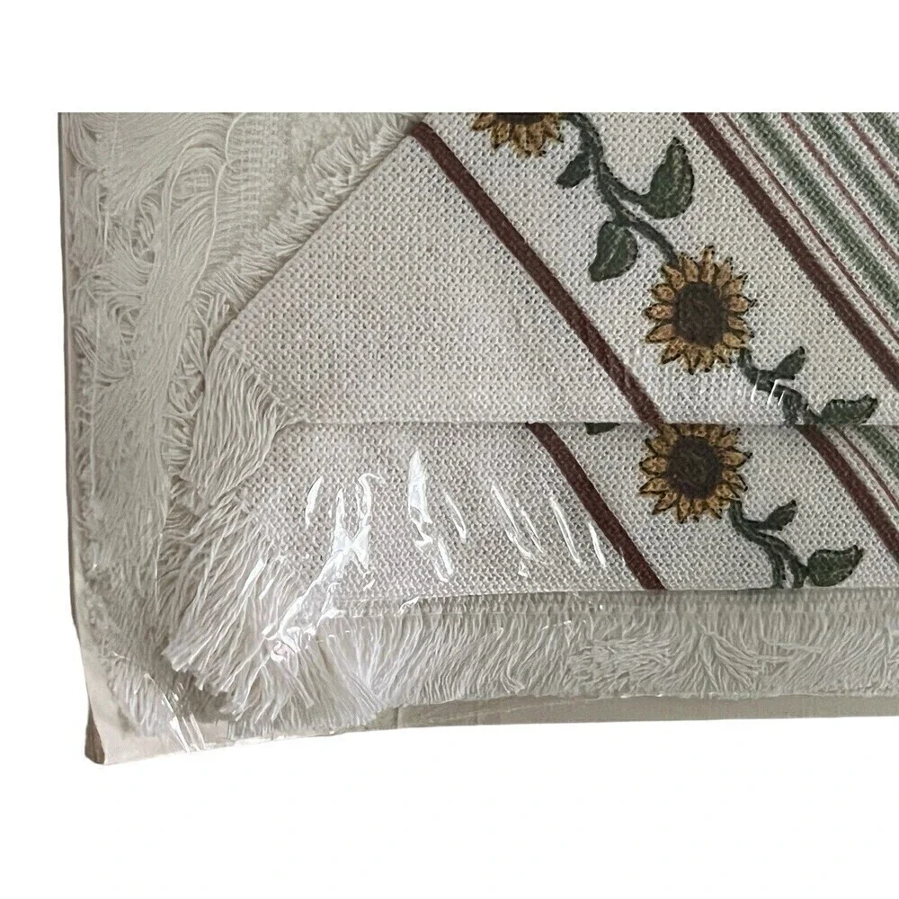 Vintage Stevens Linen Placemats Napkins Potholder Original Packaging Bird Flower